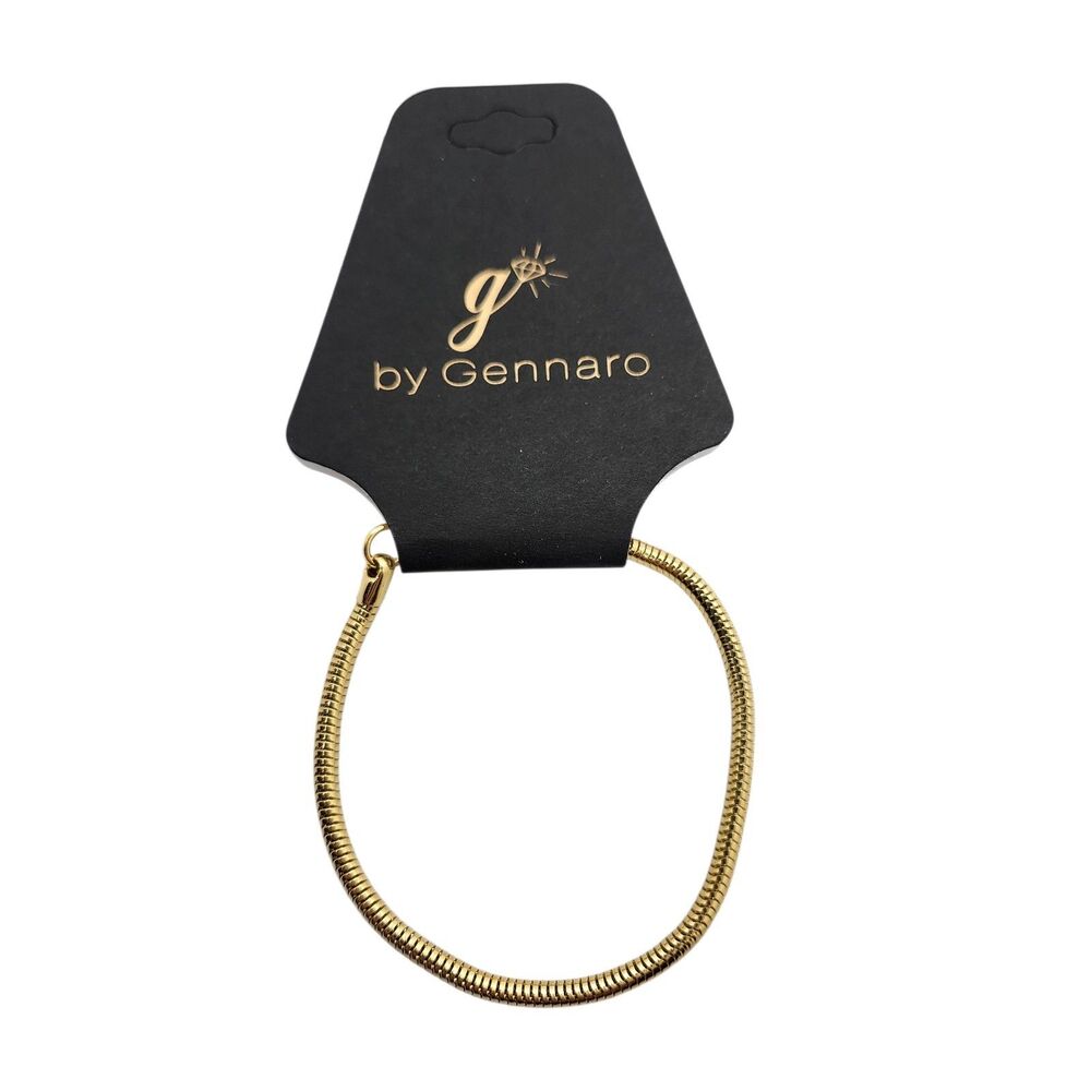 Elegant Gennaro 7" Snake Chain Gold Tone Bracelet Brand New